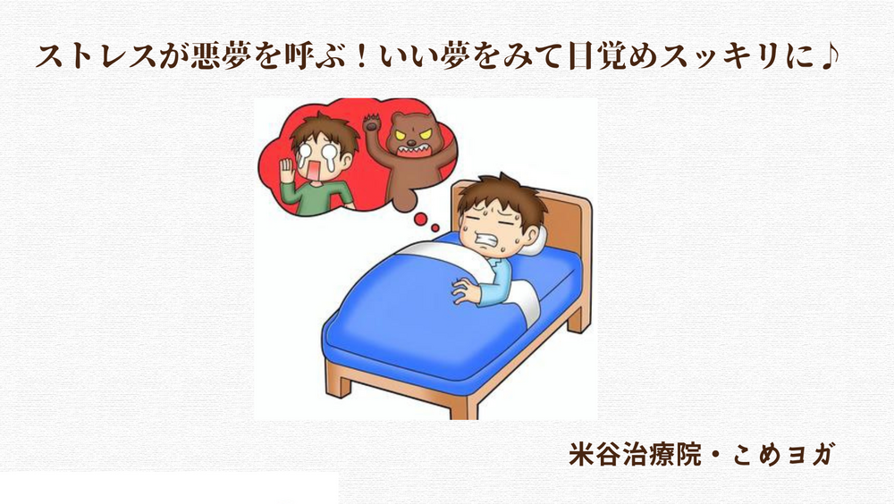 ストレスが悪夢を呼ぶ！いい夢をみて目覚めスッキリに♪